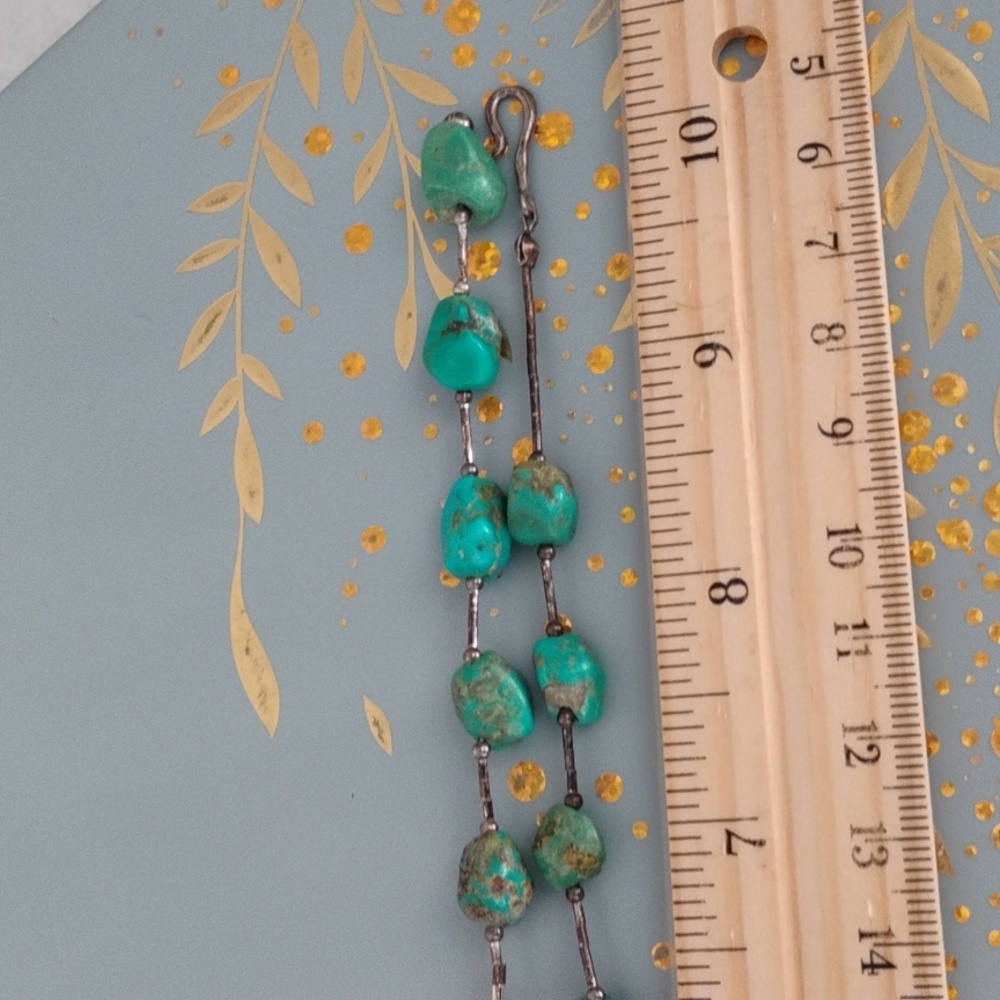Native American sterling silver turquoise necklace - Picture 9 of 13